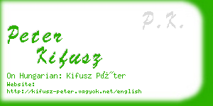 peter kifusz business card